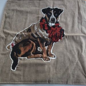 Pottery barn terrier embroidered pillow cover